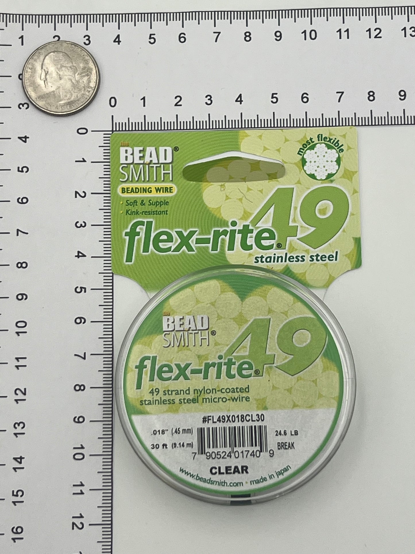 Clear Silver Colored 49 Strand Nylon Coated Micro Wire 30ft/ 9.14m