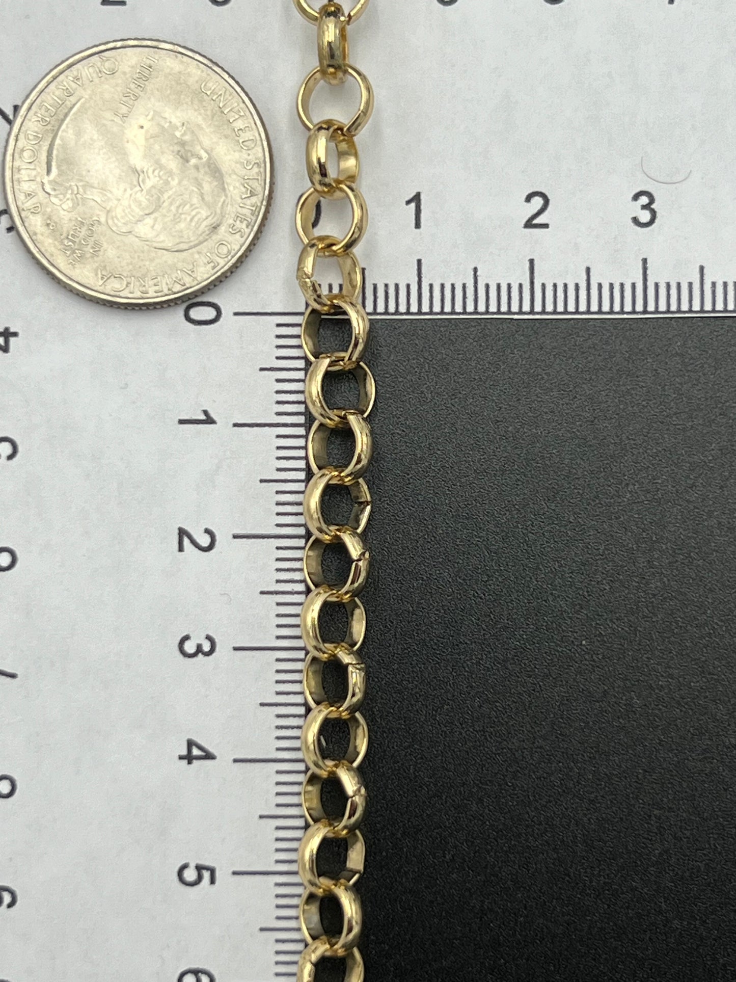 7mm Gold Plated Rolo Chain Priced Per Foot