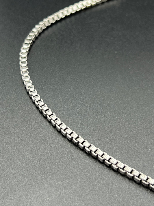 3mm Antique Silver Plated Venetian Box Chain Priced Per Foot