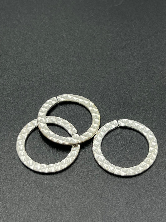 20mm Silver Plated Closed Ring with Stamping 12 Pack