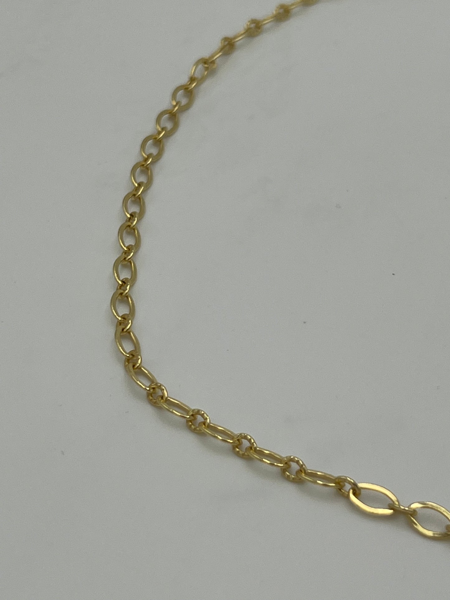 4mm Etched Gold Plated e-coat Italian Oval Chain Priced Per Foot