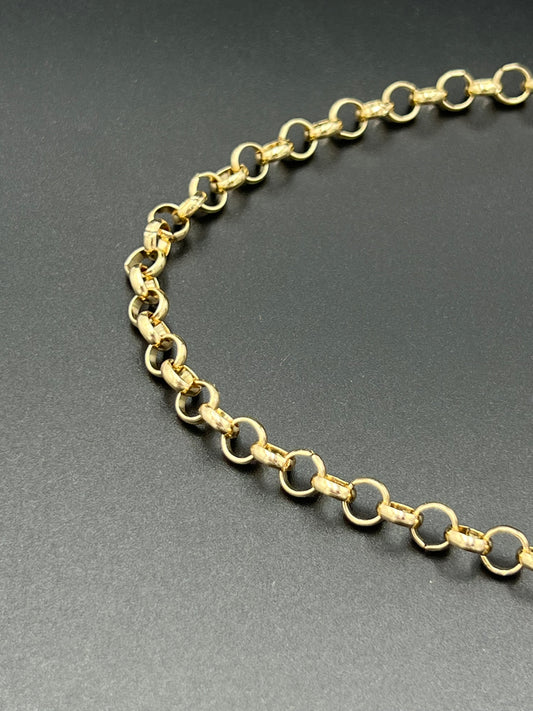 7mm Gold Plated Rolo Chain Priced Per Foot