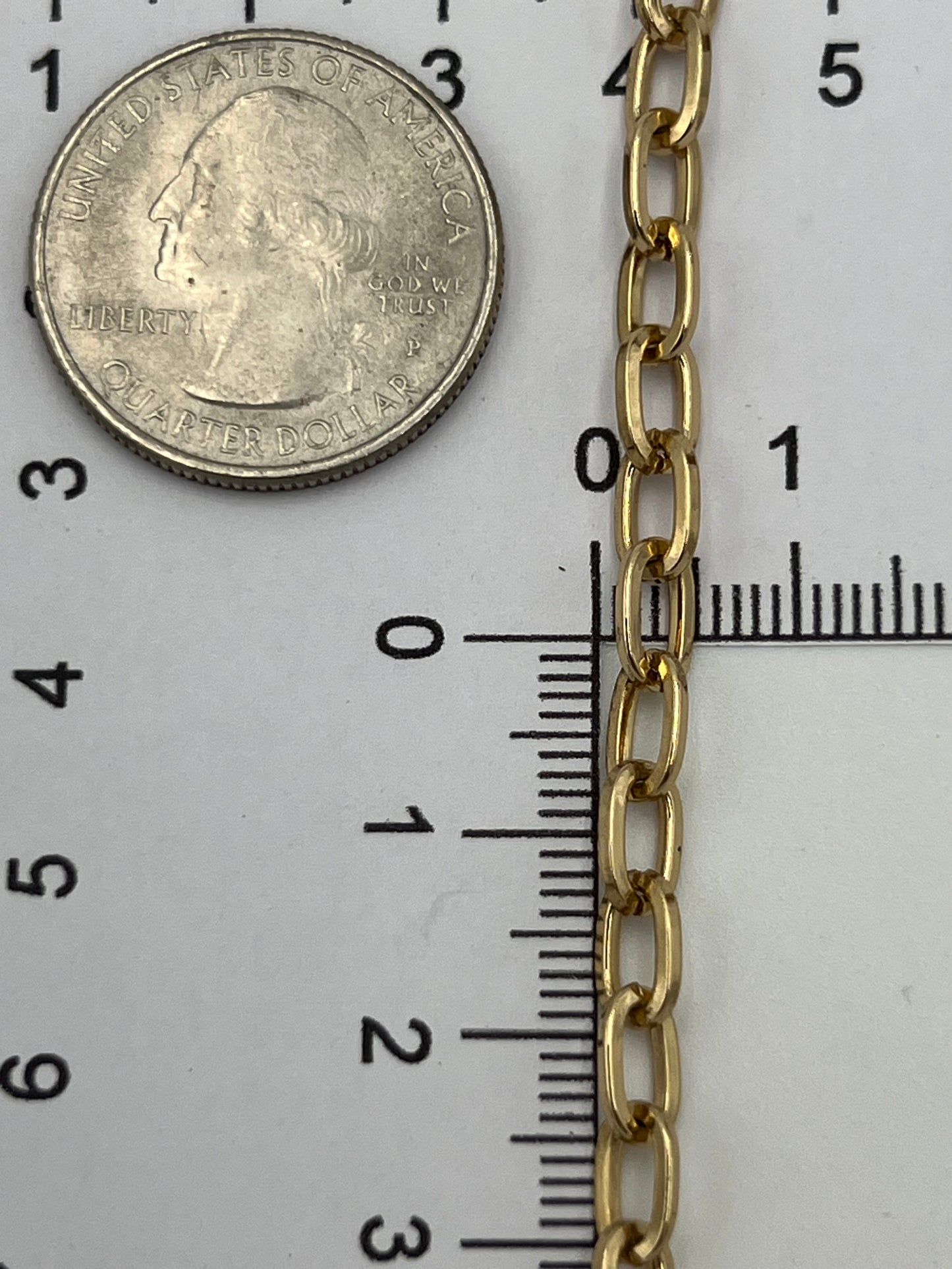 5x6mm Gold Plated Light Weight Curb Chain HG1 Priced Per Foot