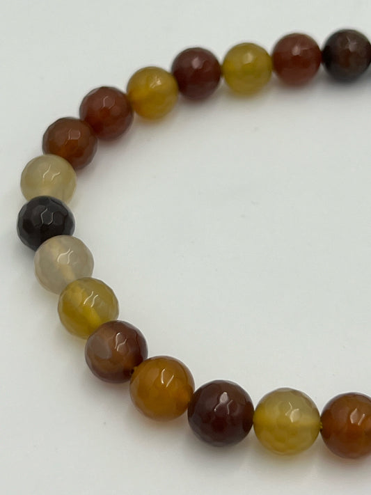 Fire Agate Beads 10mm Facet 1 Strand (40cm)