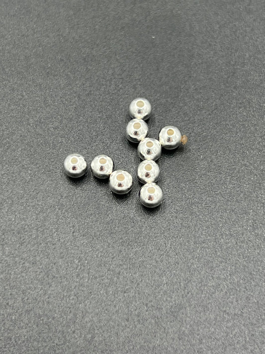 4mm Silver Plated Round Bead 144 Pack