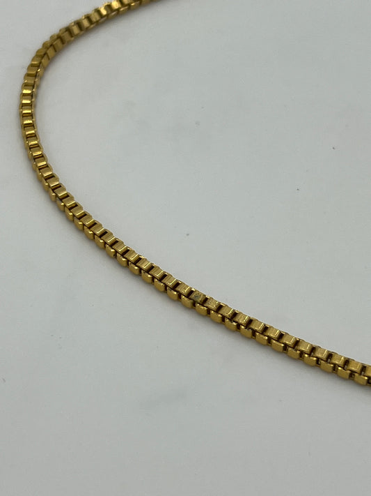 3mm Matte Gold Plated Venetian Box Chain Priced Per Foot