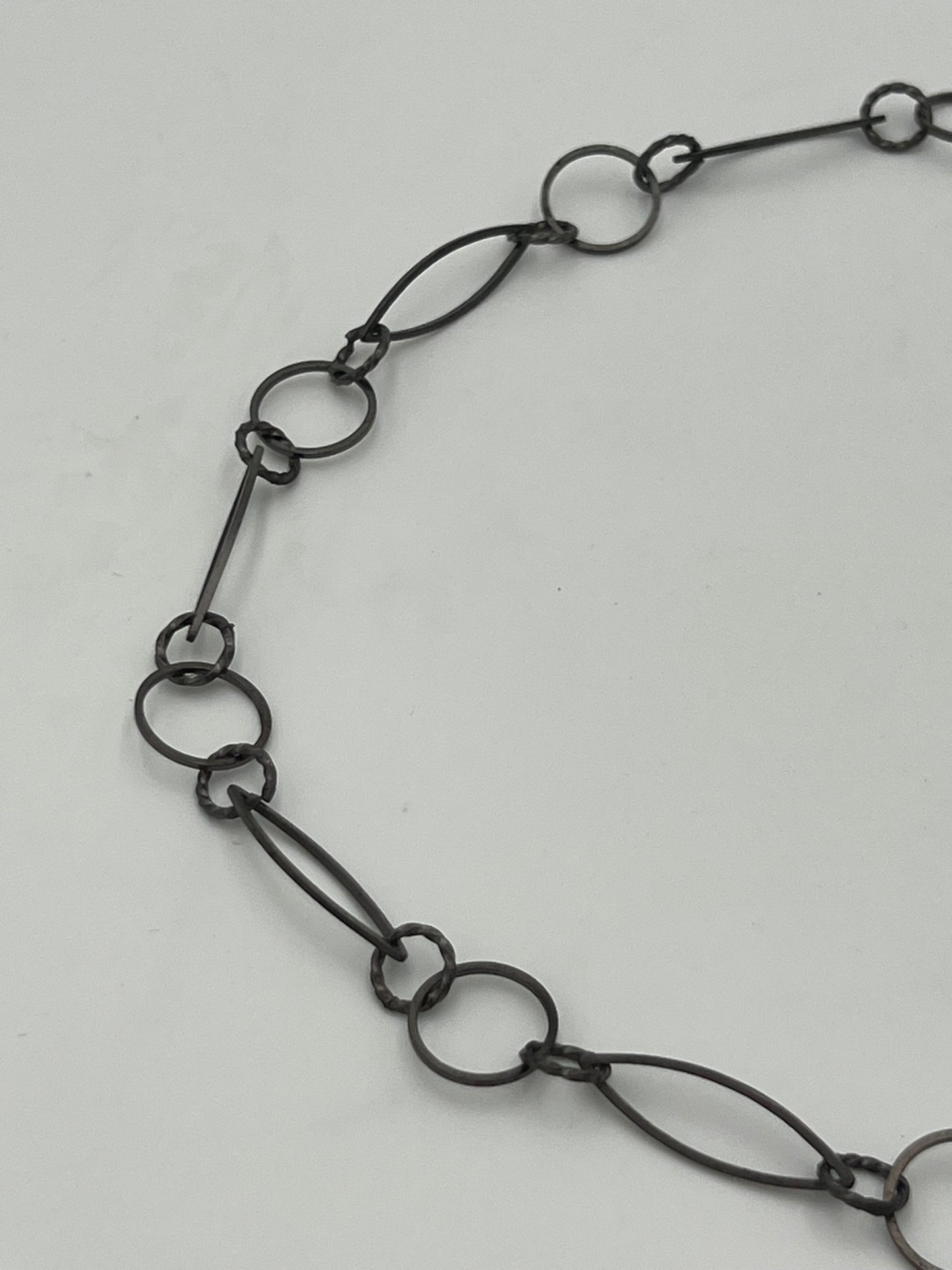 14mm Matte Black Plated Marquise Oval and Round Chain Priced Per Foot