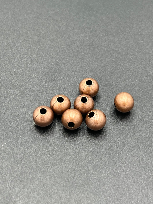 6mm Antique Copper Plated Bead 100 Pack
