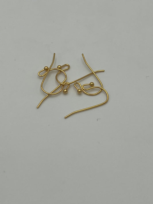 27mm Goldplated Hook Earwire with 2mm Ball 144 Pack
