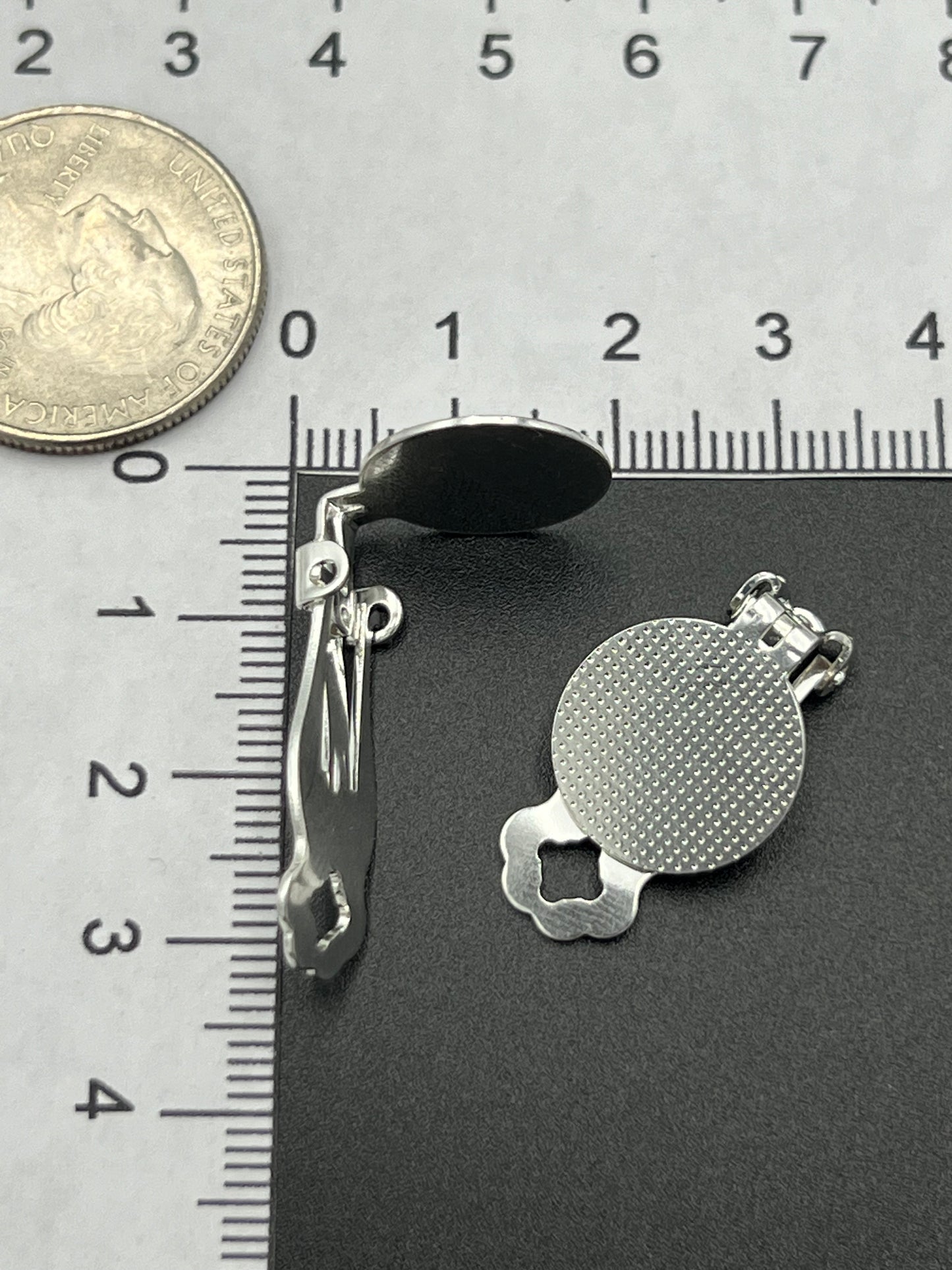Silver Plated Ear Clip with 15mm Disc 36 Pack