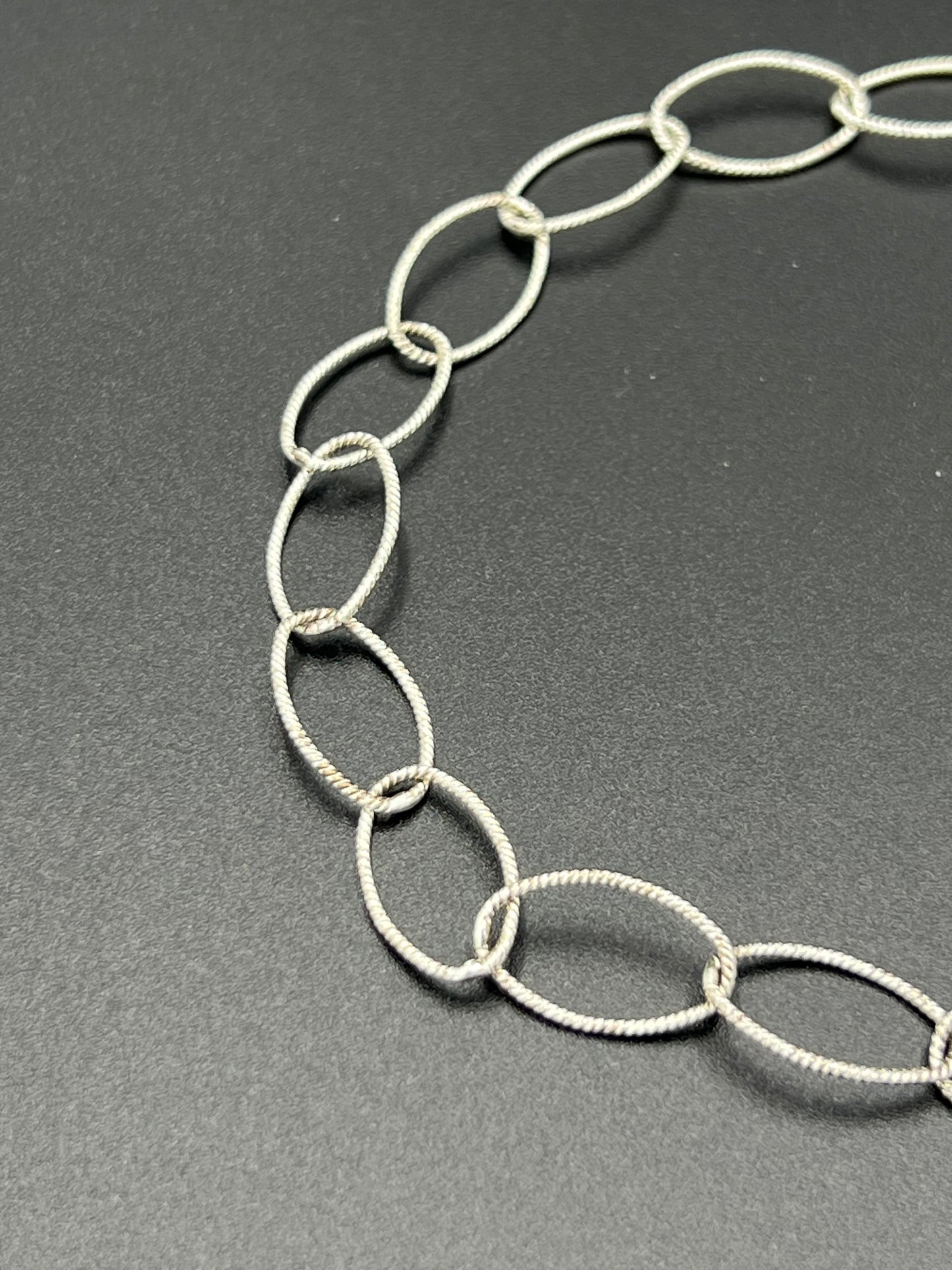 10x16mm Silver Plated e-coat Italian Twist Oval Chain Priced Per Foot