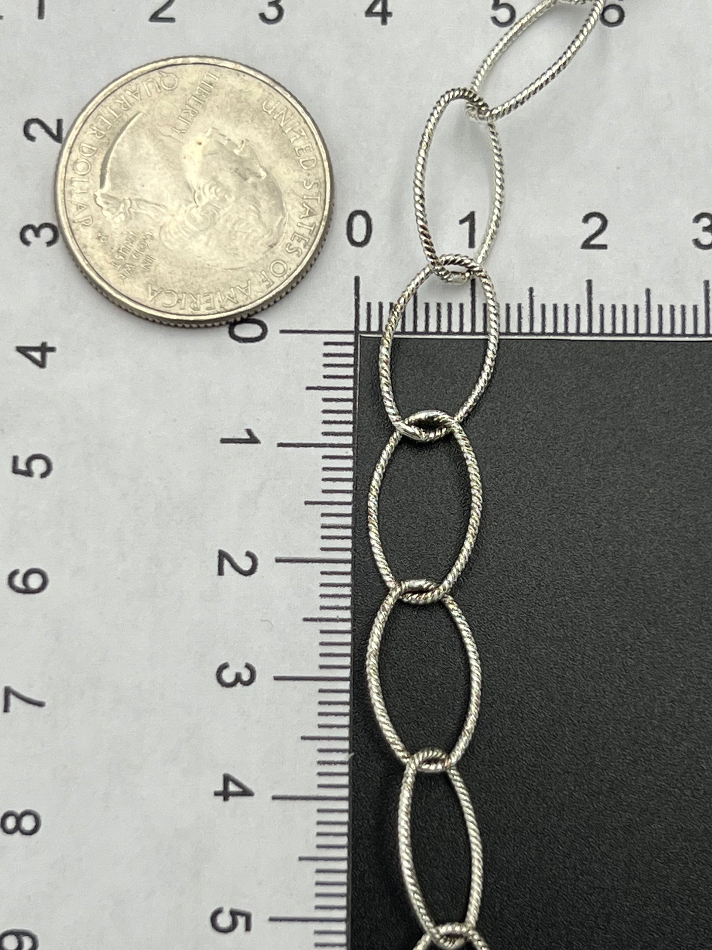 10x16mm Silver Plated e-coat Italian Twist Oval Chain Priced Per Foot