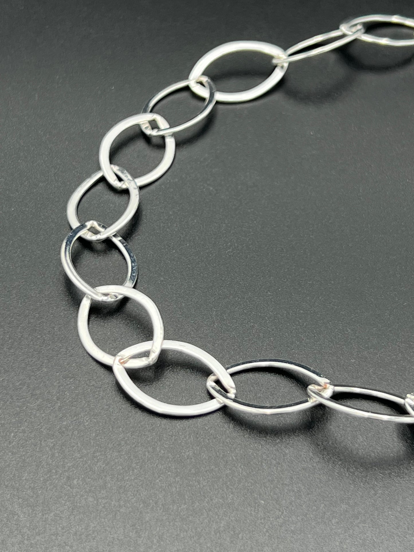 12x20mm Silver Plated Thin Plain Oval Link Chain Priced Per Foot