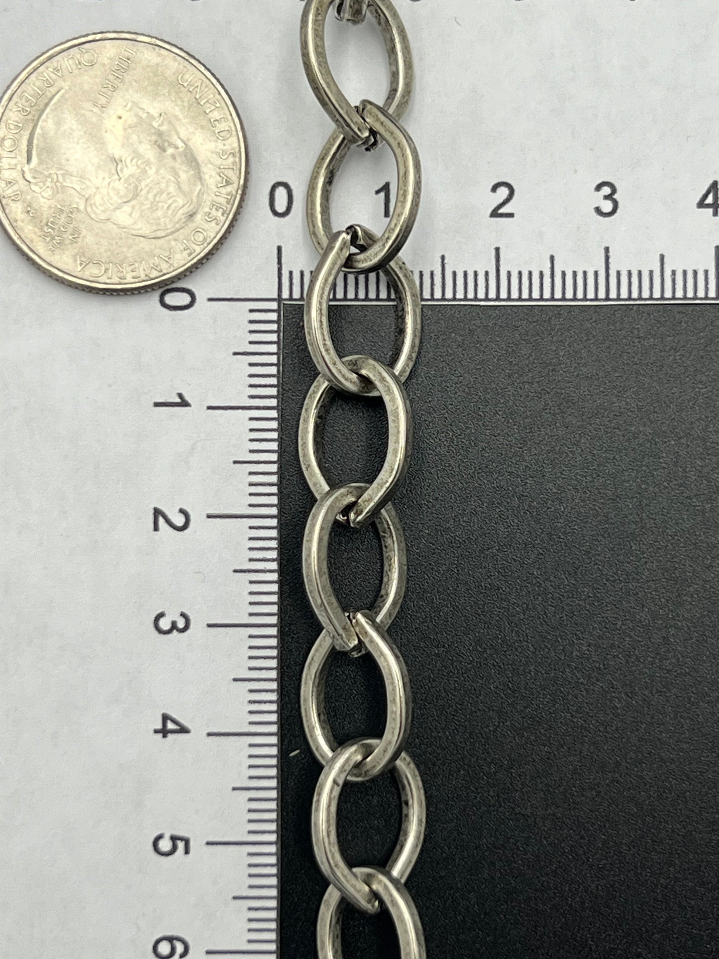 15x11mm Antique Silver Plated Oval Link Chain Priced Per Foot