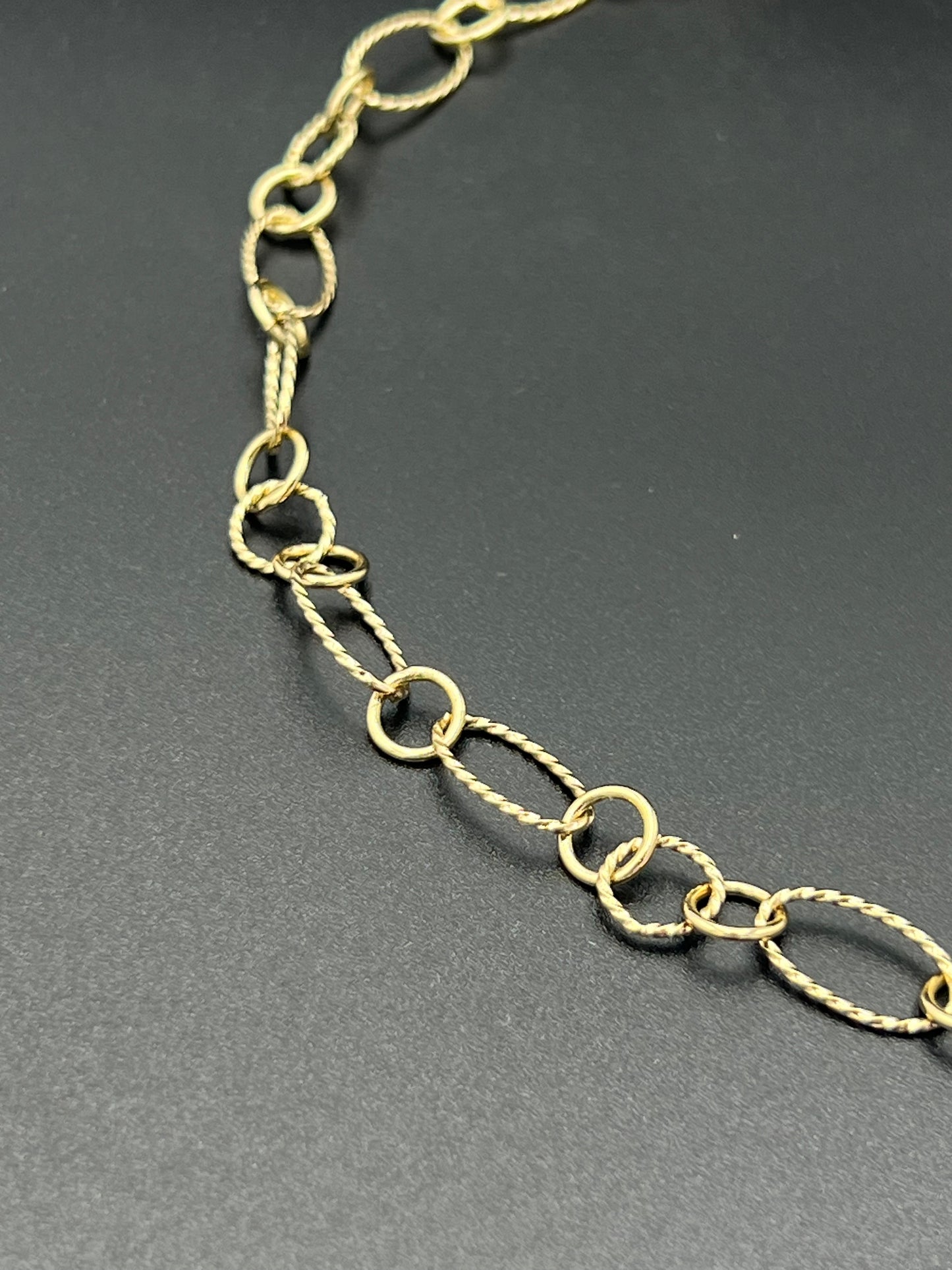 9mm Gold Plated Oval Twist Link Chain HG3 Priced Per Foot