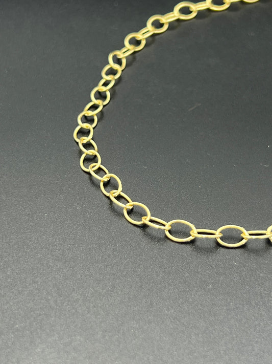 5x8mm Gold Plated e-coated Italian Link Chain Priced Per Foot