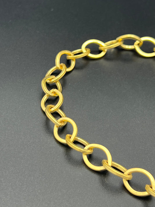 15x11 Matte Gold Plated Oval Link Chain Priced Per Foot