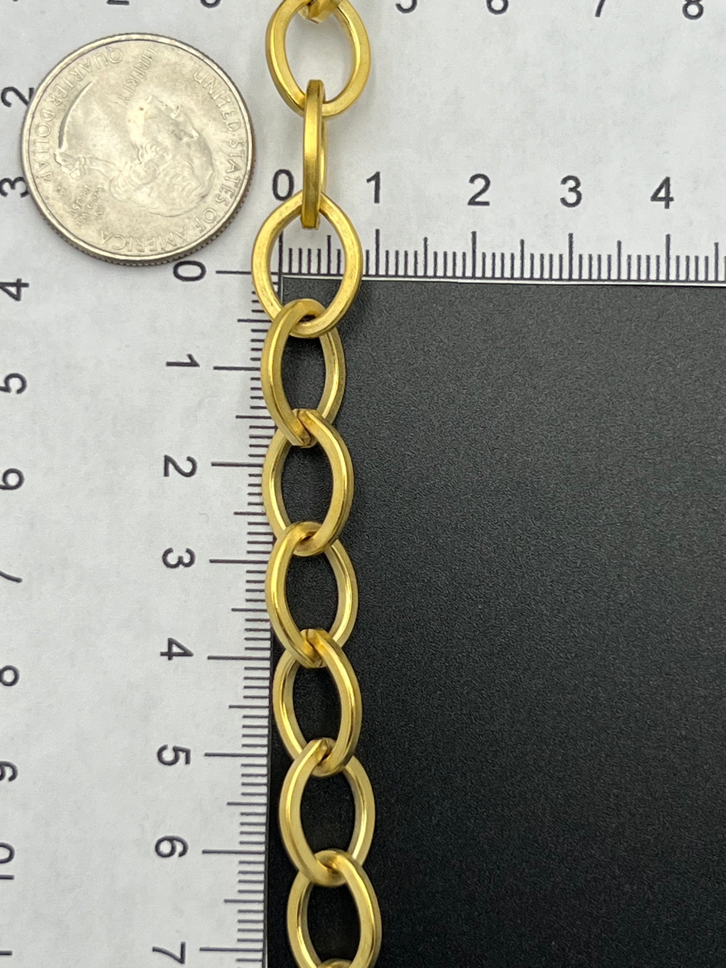 15x11 Matte Gold Plated Oval Link Chain Priced Per Foot