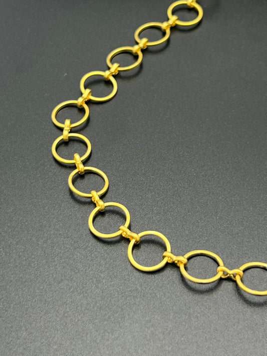 12mm Matte Gold Plated Round Link Chain HGM Priced Per Foot