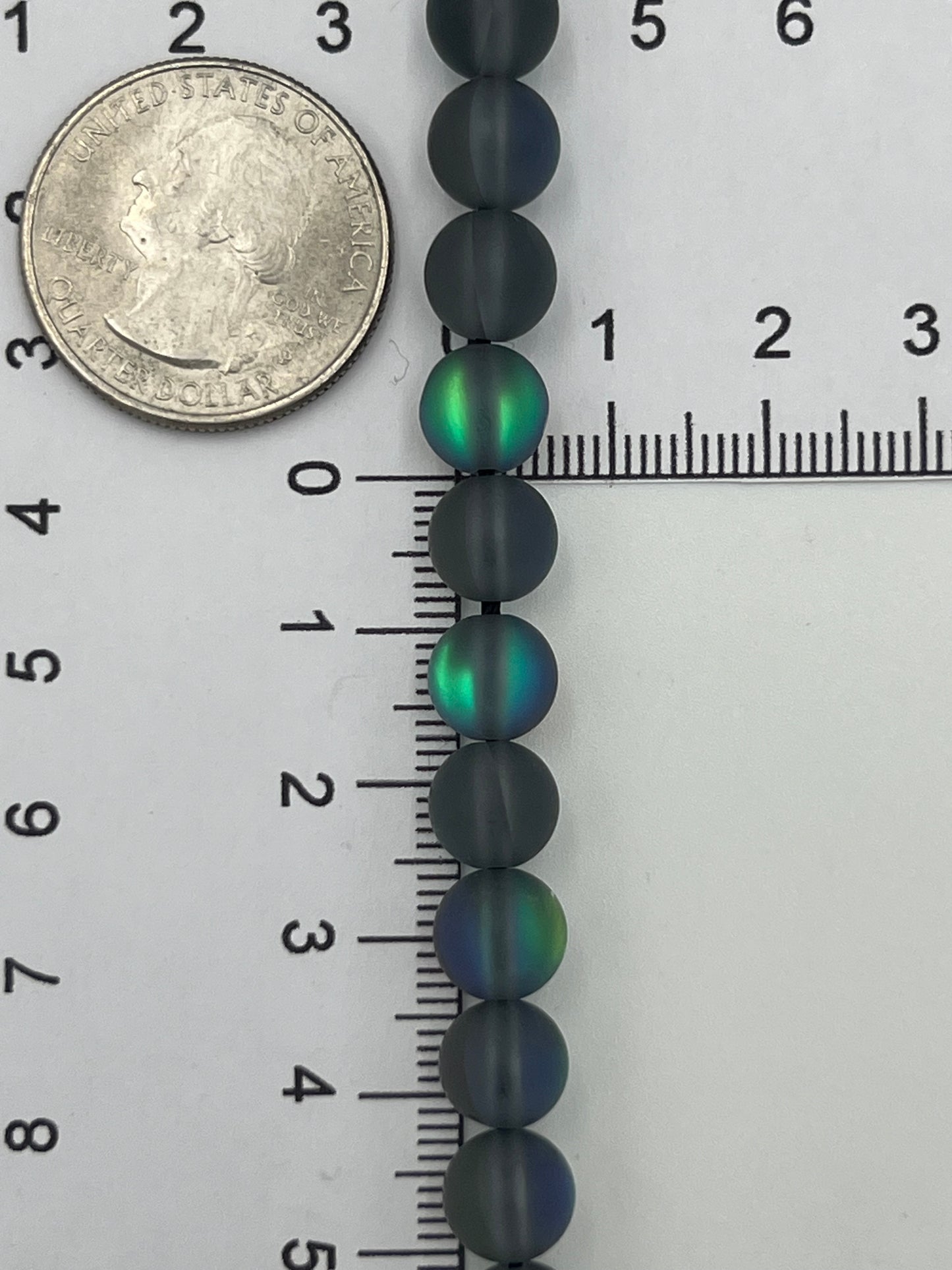 Electricuted Quartz Beads 8mm (Synt. Labradorite) 1 Strand (40cm)