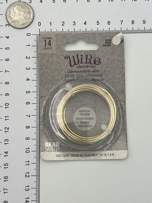 14 Gauge Gold Colored German-Style Medium Temper Wire 1.96/1.8M