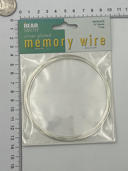 Silver Plated Memory Wire 3.6” Diameter 12 Loops