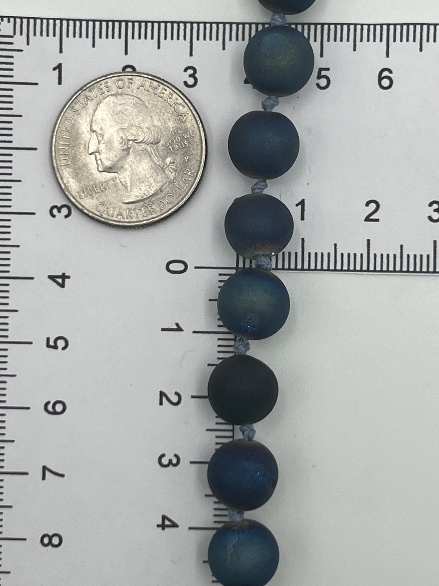 Thiyid 15mm Druzy Beads, Metallic Blue