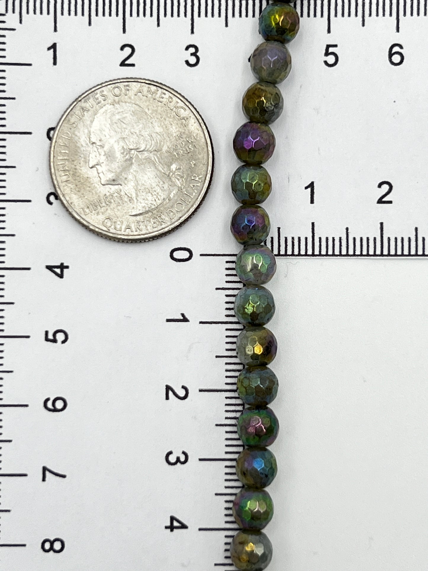 6mm Labradorite With AB Finish 1 Strand (40 cm)