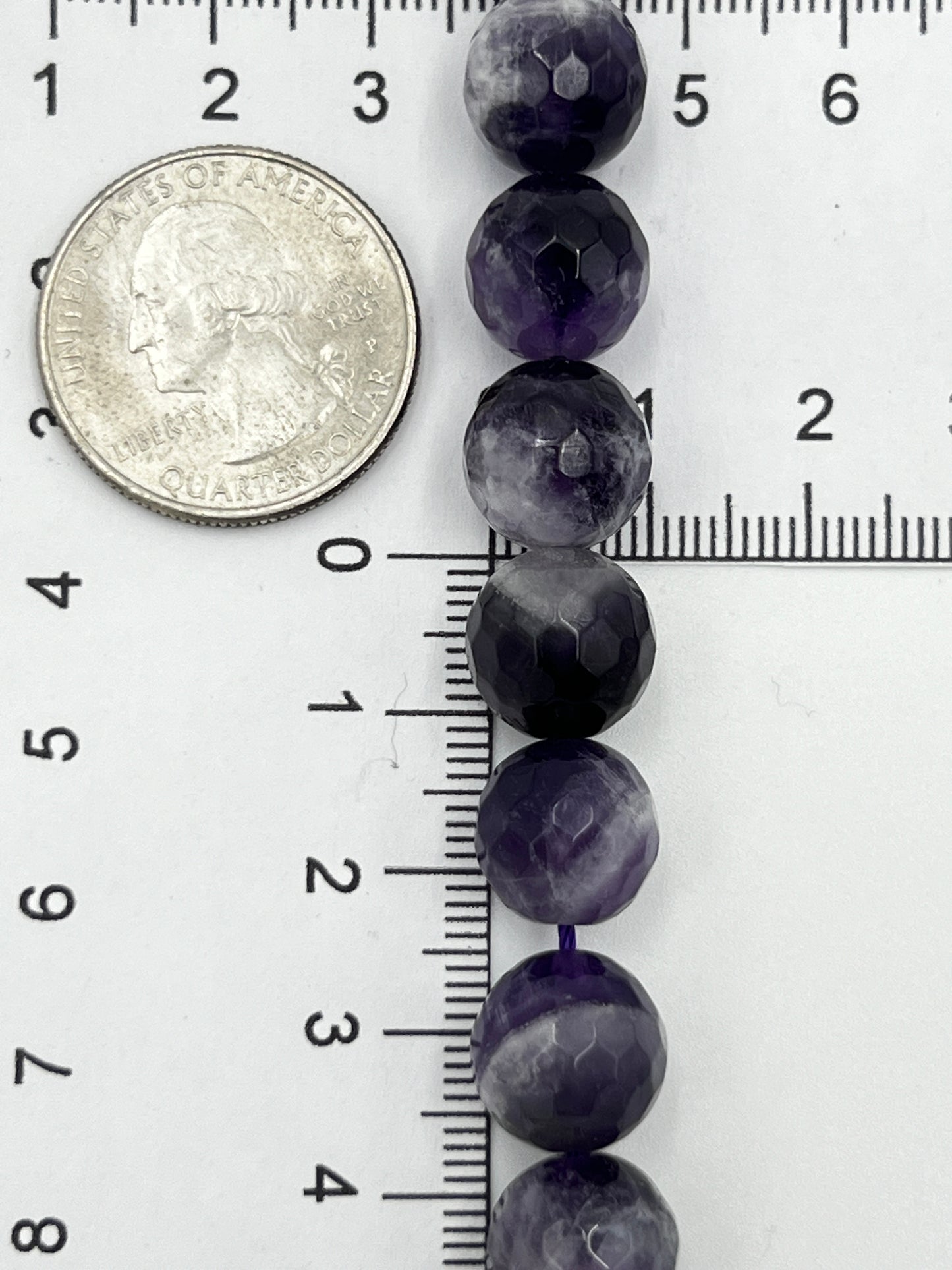 Cape Tooth Amethyst 12mm Facet 1 Strand (40cm)
