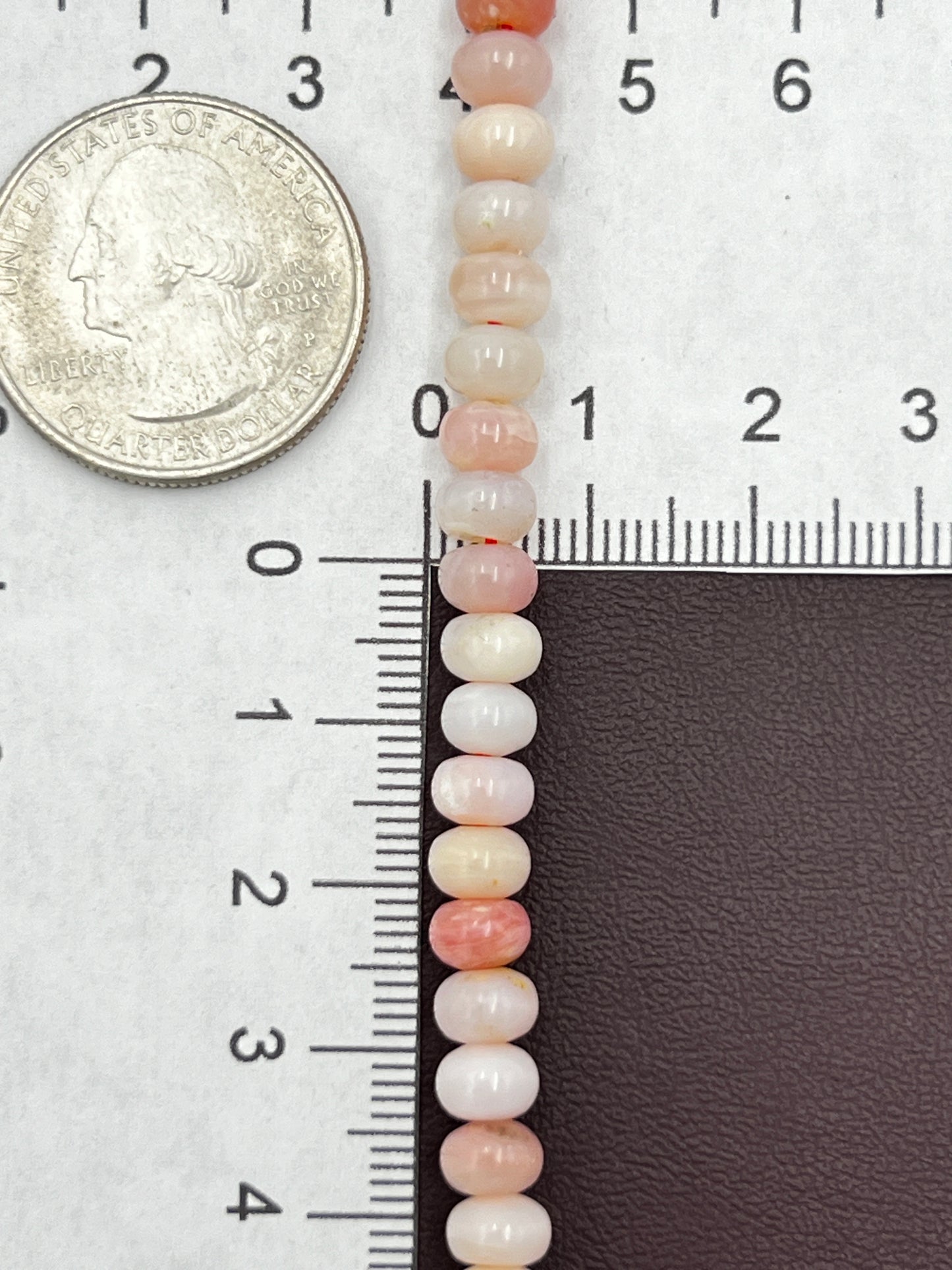 Pink Peruvian Opal 6mm Rondell 1 Strand (40cm)