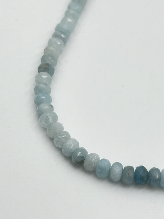 Aquamarine 6x4mm Rondell A-Grade Faceted Beads 1 Strand (40cm)