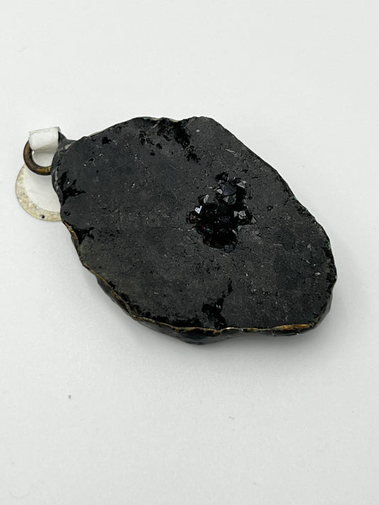 Black Raw Crystalline Shape Pendant