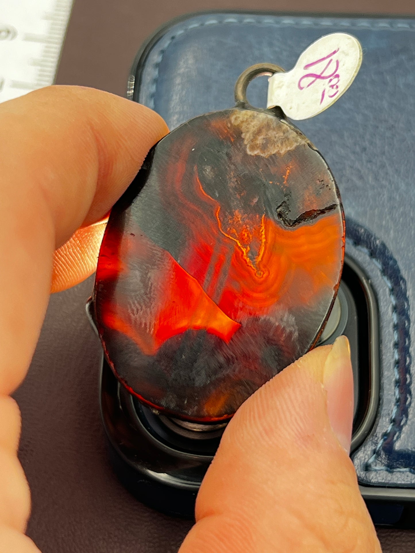 Amber Colored Polished Pendant