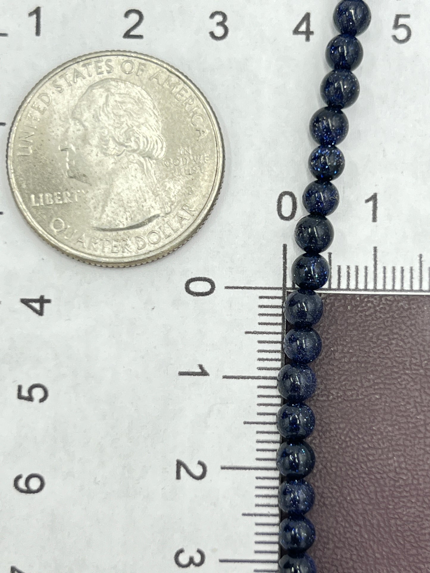 4mm Blue Goldstone Beads 1 Strand (40cm)