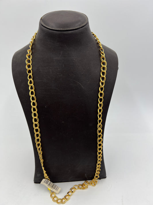 Double Loop Chain Necklace 38 Inches Gold Plated