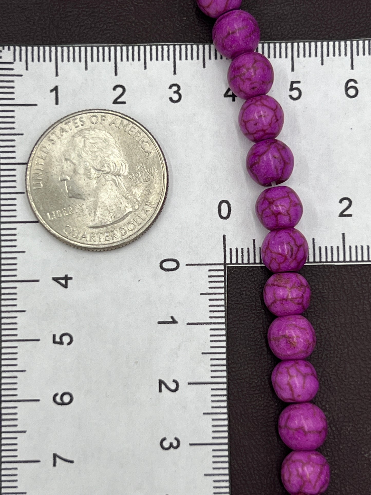 8mm Purple Dyed Magnesite 1 Strand (40cm)