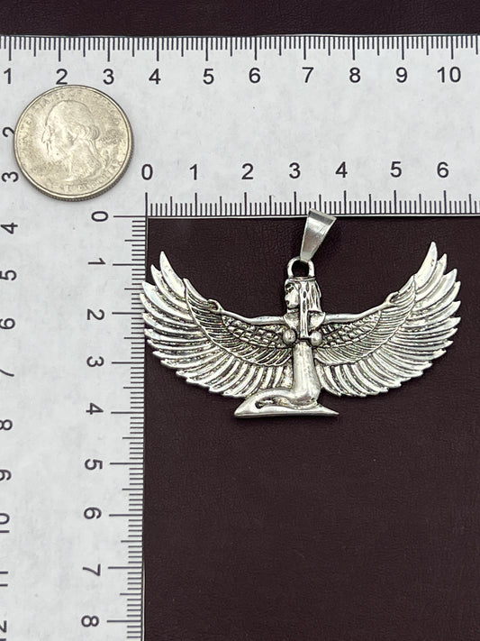 Antique Silver Winged Kneeling Isis