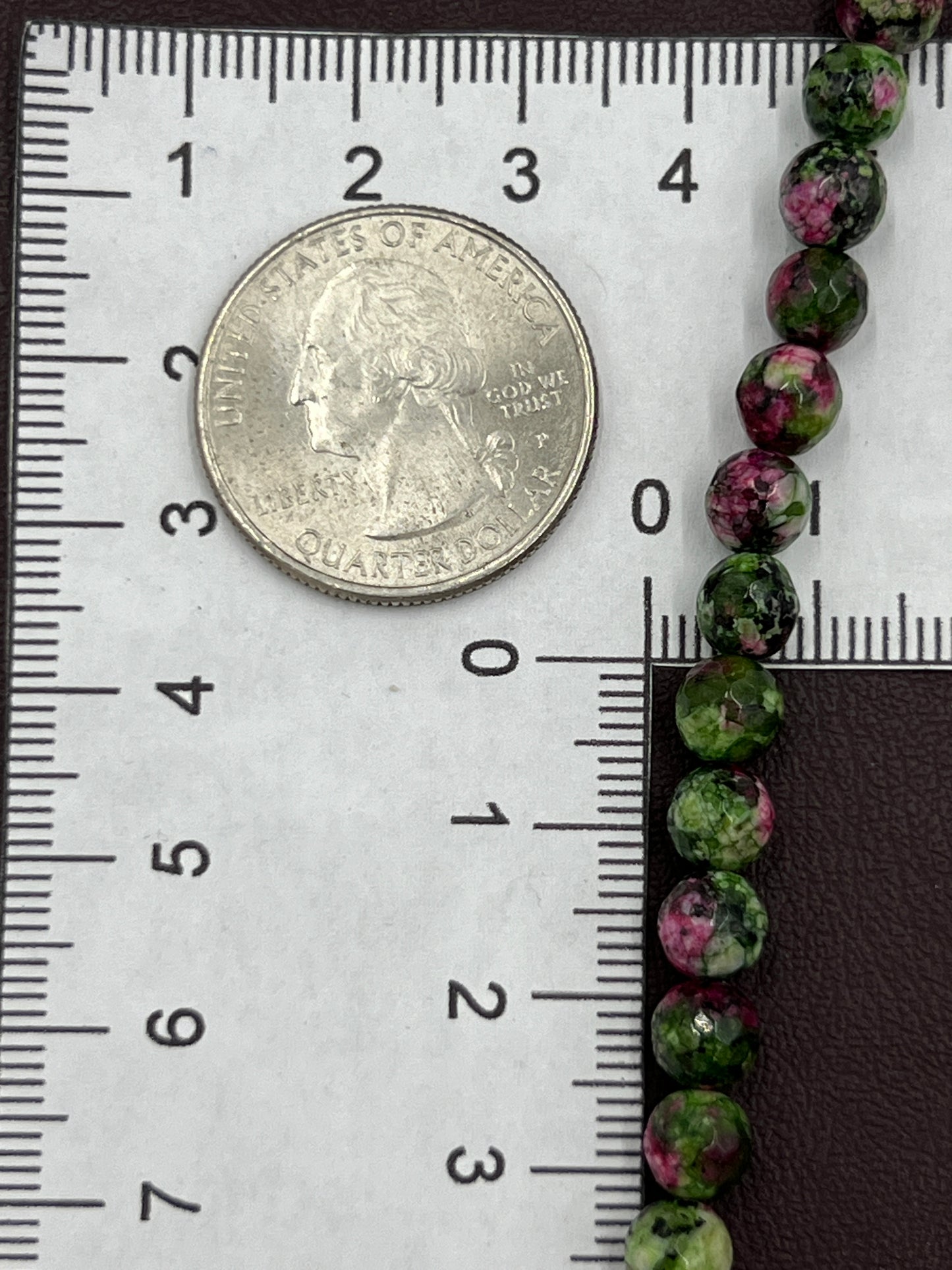 Ruby Ziosite 6mm Faceted 1 Strand (40cm)