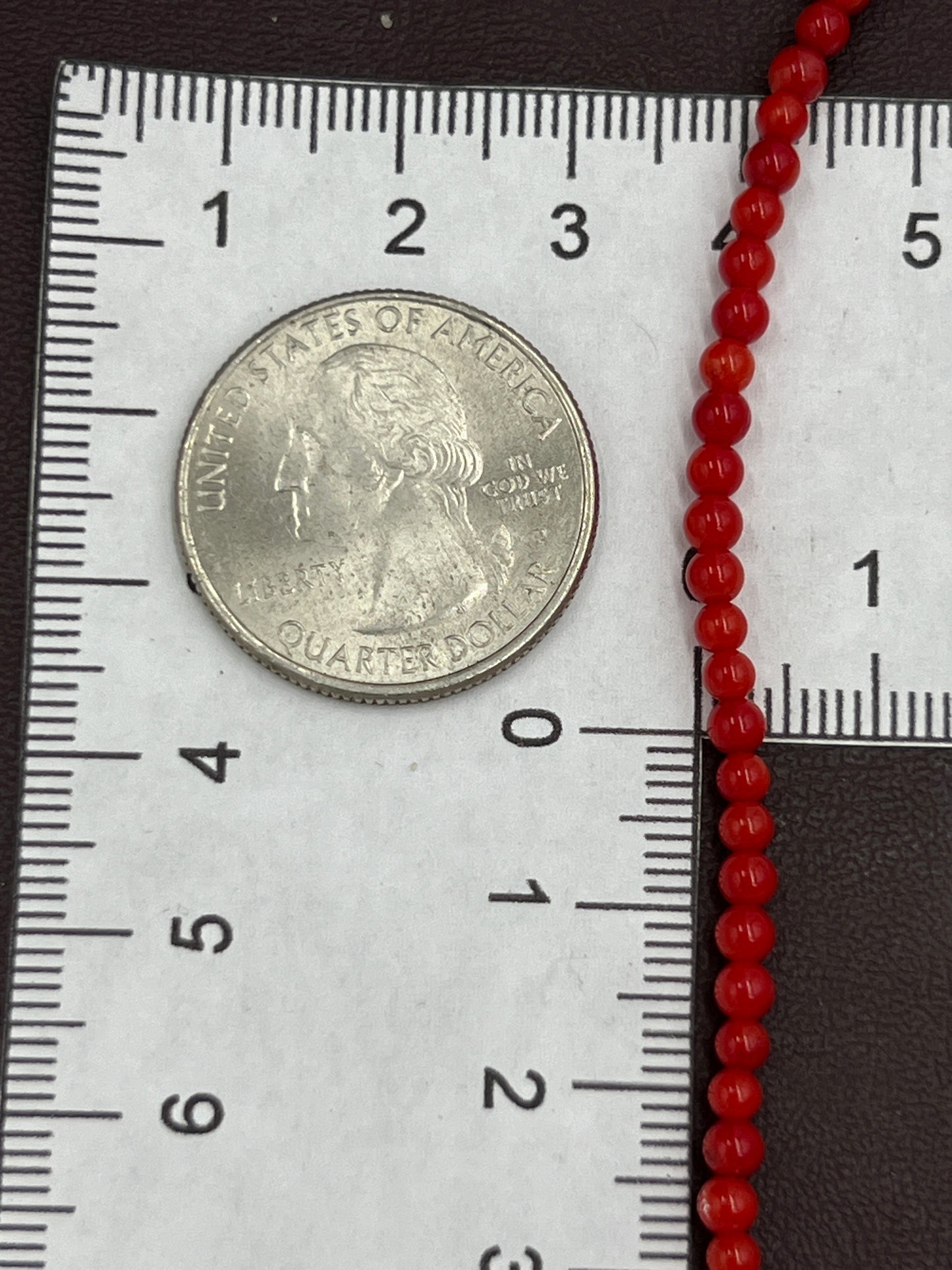Dyed Red Coral 3mm 1 Strand (40cm)
