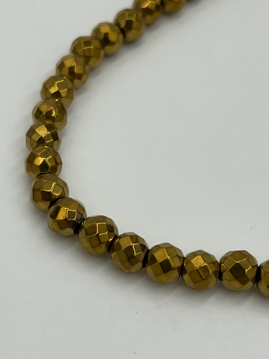Gold Plated 8mm Faceted Hematite 1 Strand (40cm)