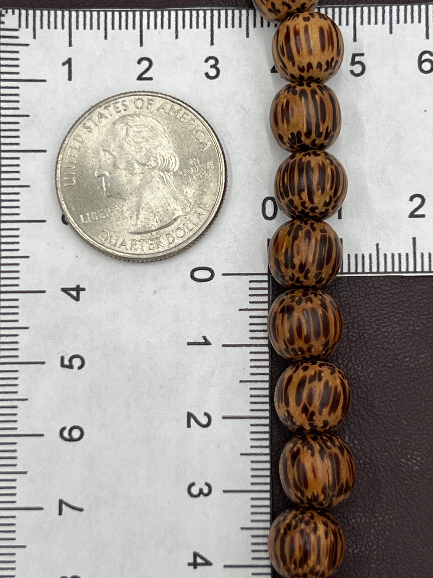 Palmwood Round 10mm Beads 1 Strand (40cm)