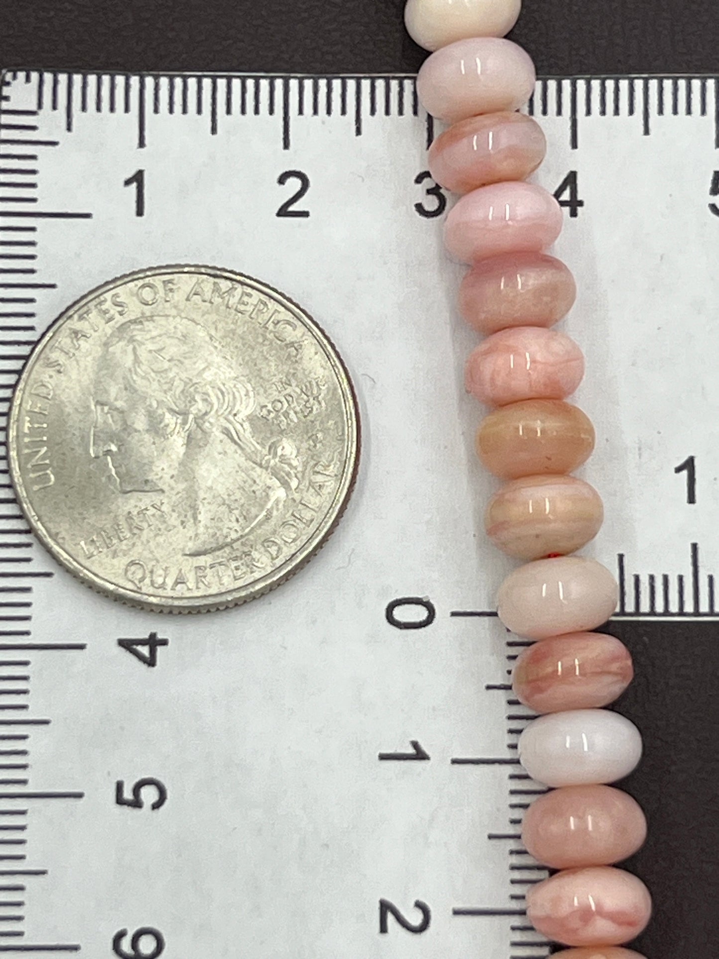 Pink Peruvian Opal Rondell 8mm 1 Strand (40cm)