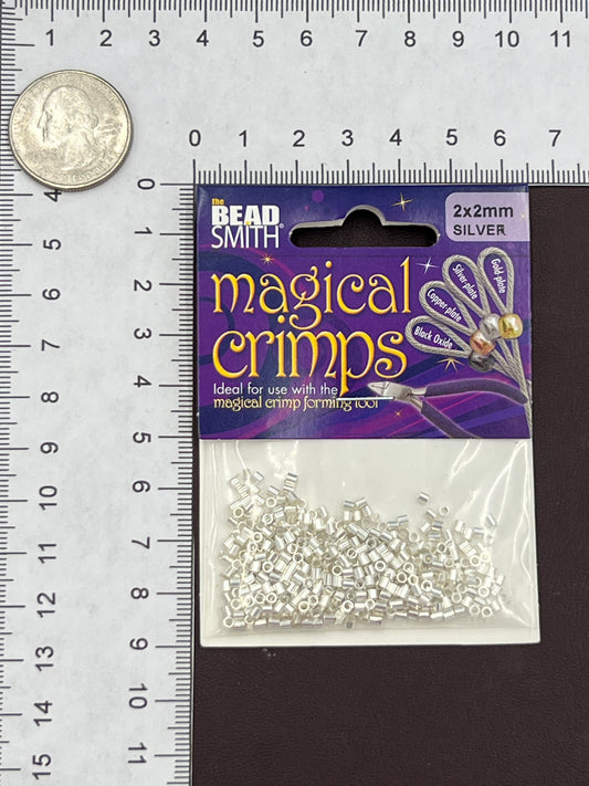 2x2mm Silver Crimps 100pcs