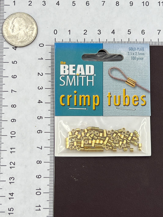 2.5x2.5 Gold-plated Crimp Tube 100pcs