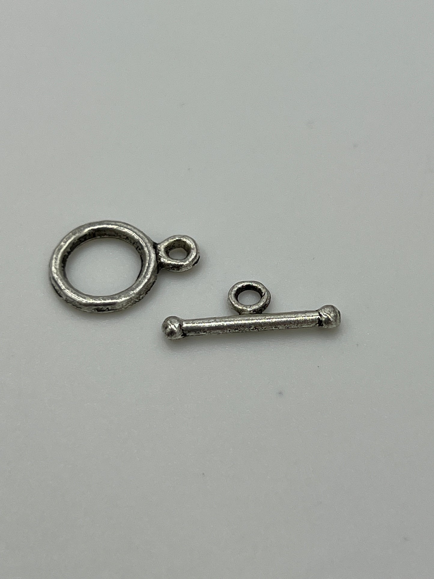 Toggle 10mm Antique Silverplated Plain 12pcs