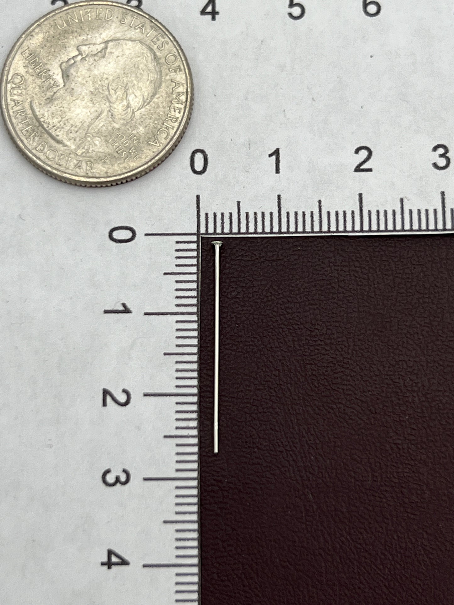 Headpin White Metal 1 Inch (Very thin) 1 Oz