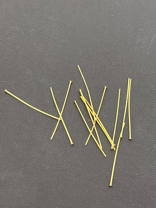 Headpin .020 Goldplated 1 Inch thin 144 Pack
