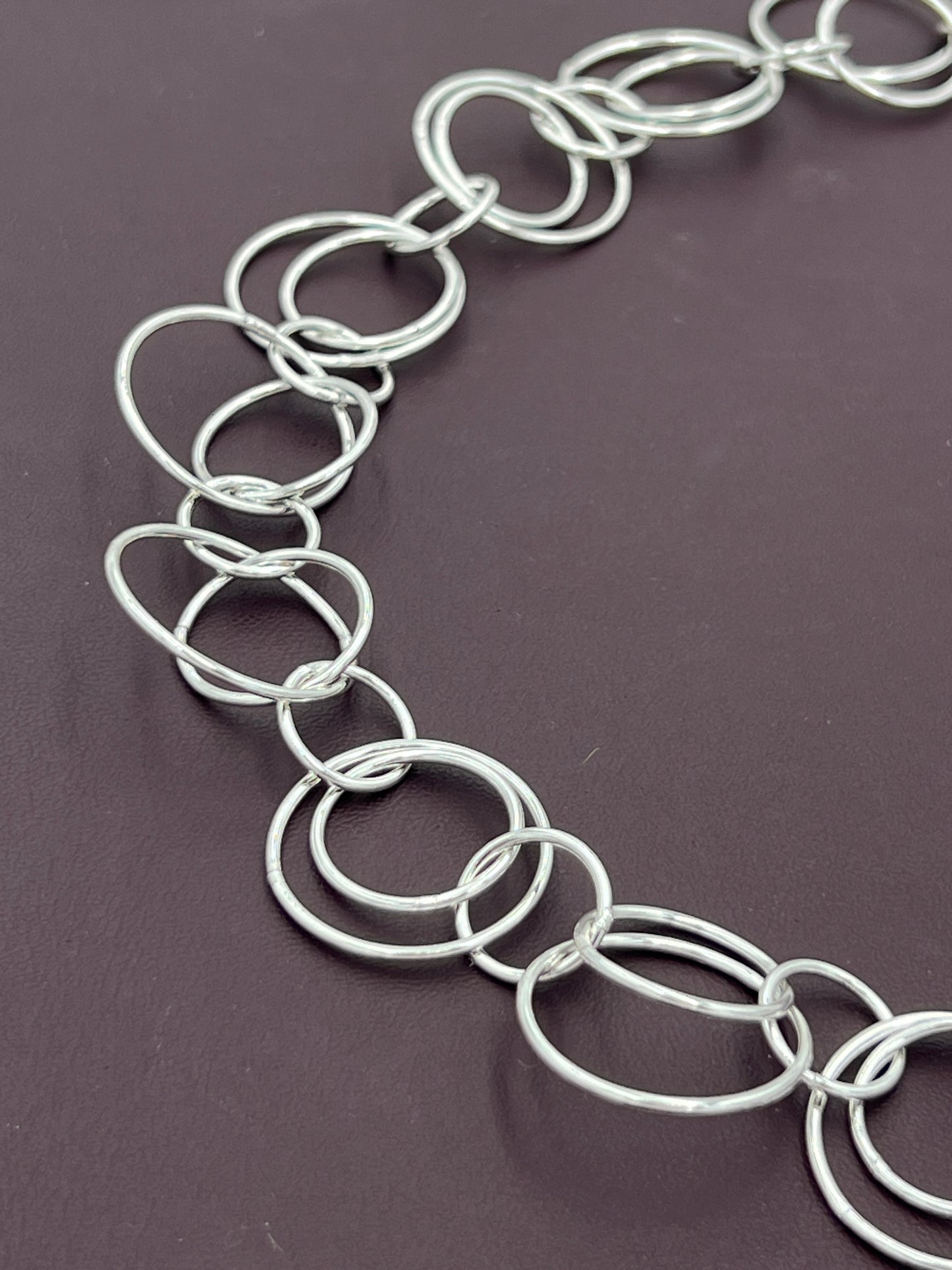 20mm 2 Ring Silver Plated Chain Priced Per Foot