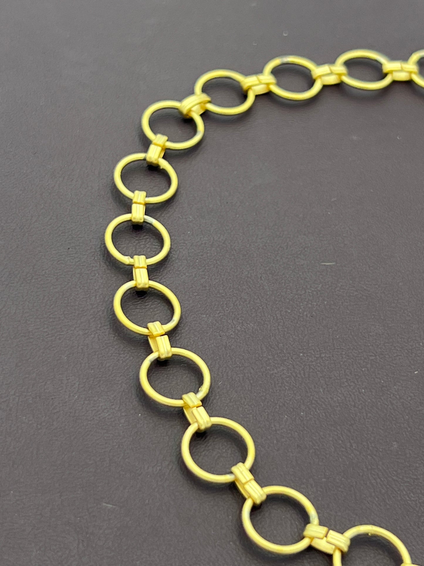 10mm Matte Gold Finish Clamp Ring Chain Priced Per Foot