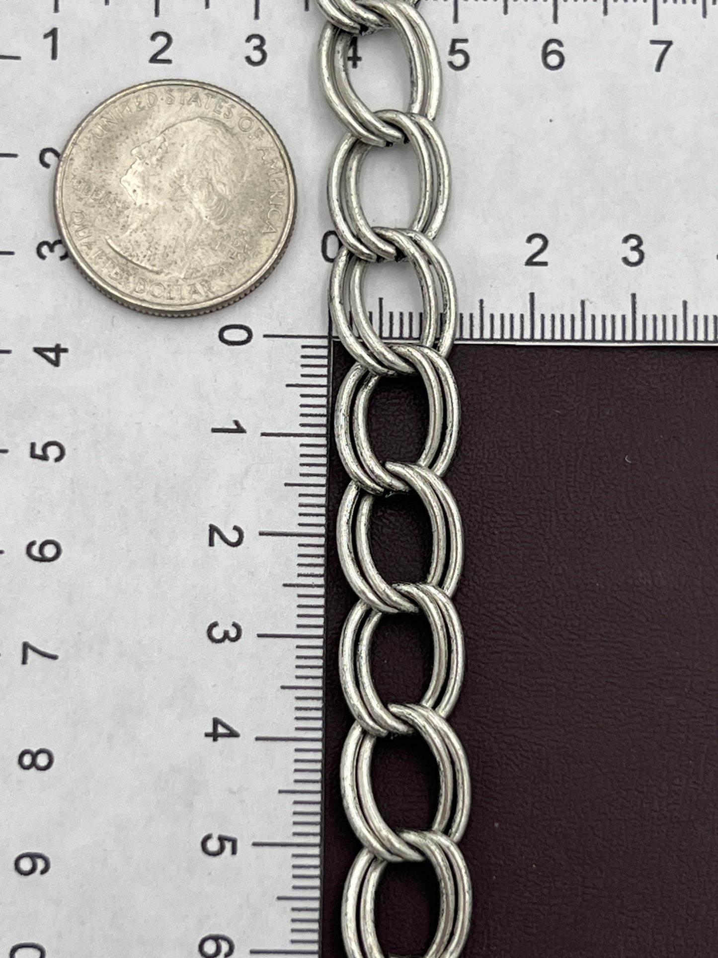 Antique silver 12mm Double Link Curb Chain Priced Per Foot